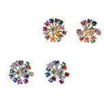 Flower Earrings Crystal Plated/Silver Women