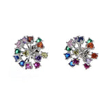 Flower Earrings Crystal Plated/Silver Women