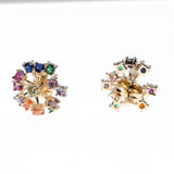 Flower Earrings Crystal Plated/Silver Women
