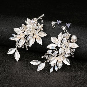 Flower Freshwater Pearl Clip On Earrings Women Accessories