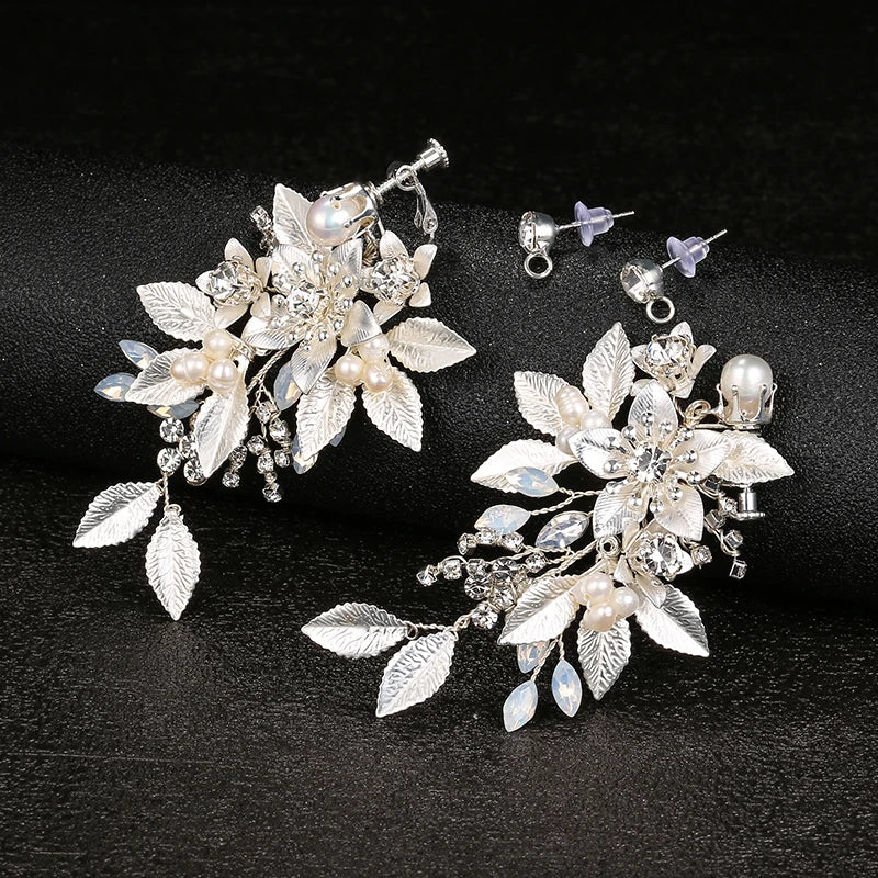 Flower Freshwater Pearl Clip On Earrings Women Accessories