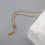 Lily Flower Necklace Sweater Chain Stainless Steel Gift Women Gothic Pendant