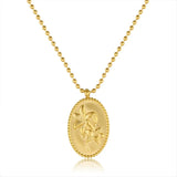 Lily Flower Necklace Sweater Chain Stainless Steel Gift Women Gothic Pendant