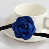 Flower Gothic Silks Satins Choker Ribbon Collar Necklace