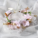 Lace-up Flower Hair Band Wreath Headdress Korean-Style Princess Wedding Jewelry