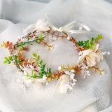 Lace-up Flower Hair Band Wreath Headdress Korean-Style Princess Wedding Jewelry