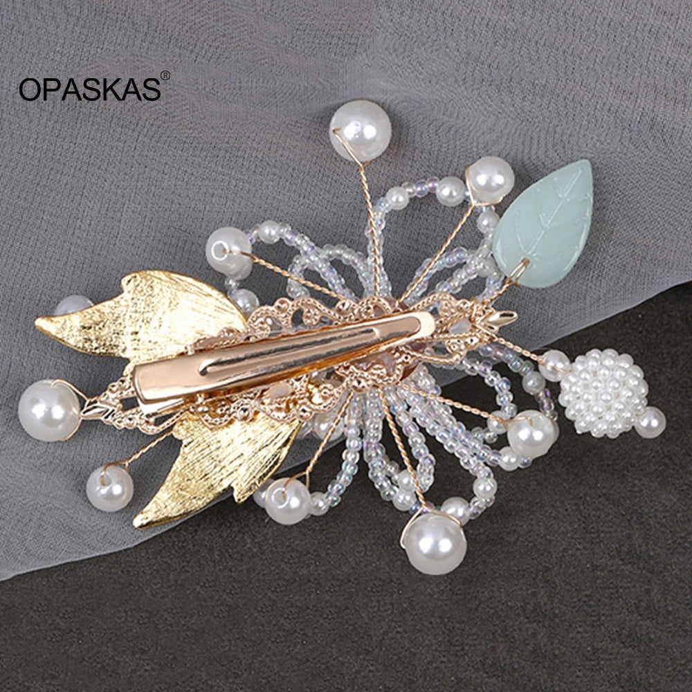 Vintage Floral Hair Clips Hairpins Chinese Pearl Hanfu Accessoires