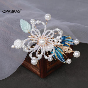 Vintage Floral Hair Clips Hairpins Chinese Pearl Hanfu Accessoires