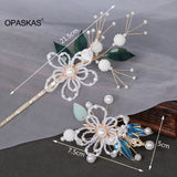 Vintage Floral Hair Clips Hairpins Chinese Pearl Hanfu Accessoires
