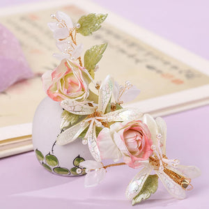 Vintage Floral Pearl Chinese Hanfu Hair Accessories