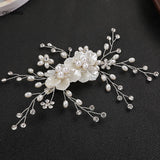 Pearl Tiaras Wedding Hair Accessories Headwear Bride Side Pin Hair Jewelry