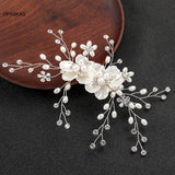 Pearl Tiaras Wedding Hair Accessories Headwear Bride Side Pin Hair Jewelry