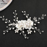 Pearl Tiaras Wedding Hair Accessories Headwear Bride Side Pin Hair Jewelry