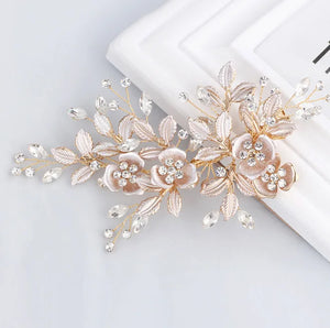 Rhinestone Flower Hair Comb for Wedding