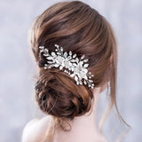 Flower Hair Comb Wedding Hair Accessories Silver Rhinestone Headband