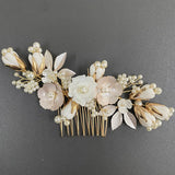 Ceramic Leaf Tiara Head Decoration Pearl Ornament