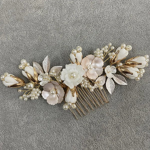 Ceramic Leaf Tiara Head Decoration Pearl Ornament