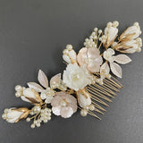 Ceramic Leaf Tiara Head Decoration Pearl Ornament