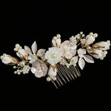 Ceramic Leaf Tiara Head Decoration Pearl Ornament