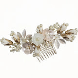 Ceramic Leaf Tiara Head Decoration Pearl Ornament
