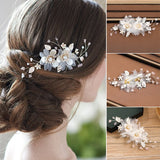 Rhinestone Flower Hairpins Clips for Bride Wedding Hair Styling