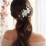 Rhinestone Flower Hairpins Clips for Bride Wedding Hair Styling