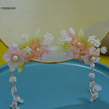 Pearl Flower Hairpins Side Clips for Women Girls