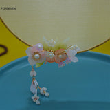 Pearl Flower Hairpins Side Clips for Women Girls