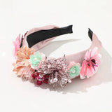 Rhinestone Crystal Flower Headband Hair Accessories for Women Girls