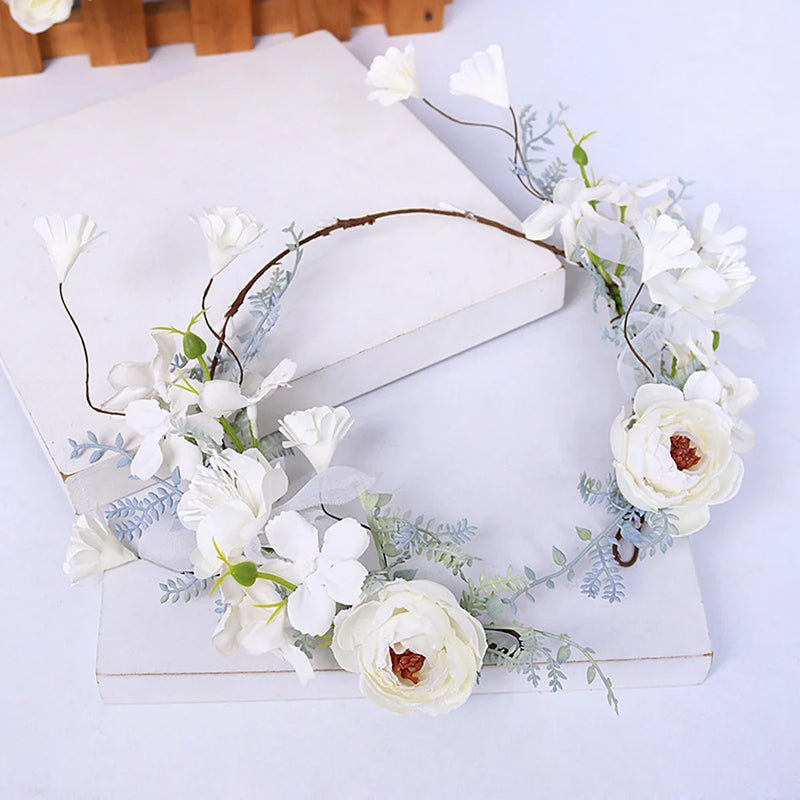 Flower Headband Tiara Garland Bride Hair Jewelry Wedding Hair Accessories