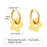 Flower Hoop Earrings for Women, Stainless Steel Huggies