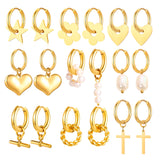 Flower Hoop Earrings for Women, Stainless Steel Huggies