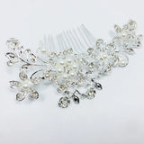 Vintage Rhinestone Inlaid Flower Hair Comb for Women