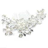 Vintage Rhinestone Inlaid Flower Hair Comb for Women