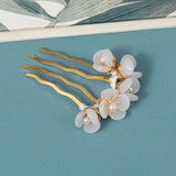 Flower Jade Chignon Hair Pins Antique Hair Comb Hair Accessories