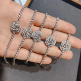 Lab Diamond Bangle Bracelet 925 Silver Wedding Bracelet