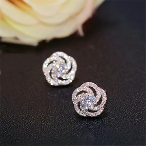 Lab Diamond Stud Earring 925 Silver Engagement Wedding Earrings
