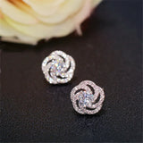 Lab Diamond Stud Earring 925 Silver Engagement Wedding Earrings
