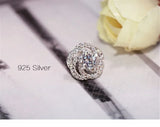 Lab Diamond Stud Earring 925 Silver Engagement Wedding Earrings