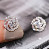 Lab Diamond Stud Earring 925 Silver Engagement Wedding Earrings