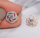 Lab Diamond Stud Earring 925 Silver Engagement Wedding Earrings