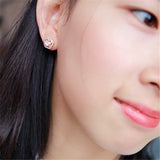 Lab Diamond Stud Earring 925 Silver Engagement Wedding Earrings