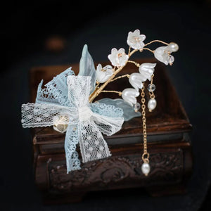 Flower Lace Hairpin Hair Clips Pearl Tassel Barrettes