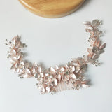 Flower Leaf Jewelry Bridal Hair Combs Tiara for Wedding