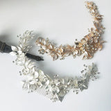 Flower Leaf Jewelry Bridal Hair Combs Tiara for Wedding