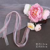 Flower Long Ribbons Bridesmaid Floral Hair Clip Bridal Hairpin Rustic Wedding