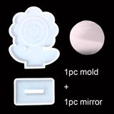 Flower Mirror Epoxy Resin Mold Jewelry Tools Jewelry Moulds DIY Handcraft