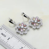 Multicolor Zircon Silver Jewelry Set for Women Wedding