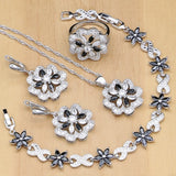Multicolor Zircon Silver Jewelry Set for Women Wedding