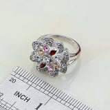 Multicolor Zircon Silver Jewelry Set for Women Wedding